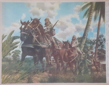 WWII JAPANESE PACIFIC WAR PROPAGANDA POSTER WW2 JAPANESE HORSE GUN TRAIN No 16