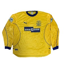 Match worn issued FC Everton away shirt 2000 2001 Richard Gough XL puma