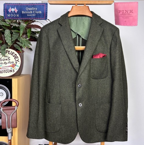 Thomas pink 42r herringbone - thomas,