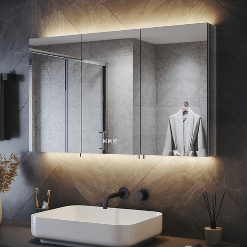 Triple door bathroom mirror - door,