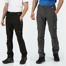 Regatta Mens Highton Zip Off Convertible Trousers Shorts Zip Pockets 30-44 Waist