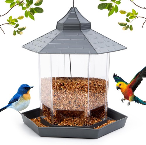 2pcs hexagon house bird feeder - hexagon,