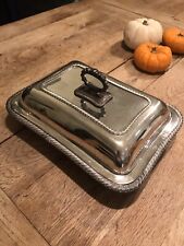 Antique Silver Tureen Serving Dish Lid Xmas Dinner Ware Kitchen Party Vintage Fo