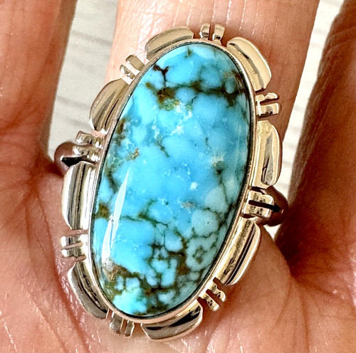 Navajo sonoran turquoise ring - turquoise,