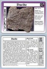 Dacite #30.02 Rocks - Treasures Of The Earth Grolier Card