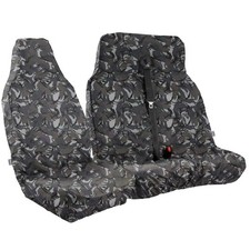 For Peugeot Boxer Waterproof Heavy Duty Van Seat Covers Camo Grey Easy Clean