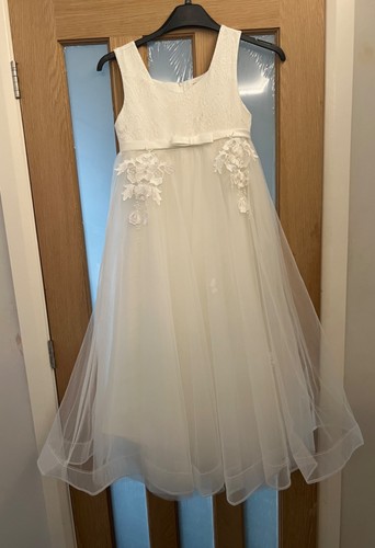 White flower girl dress