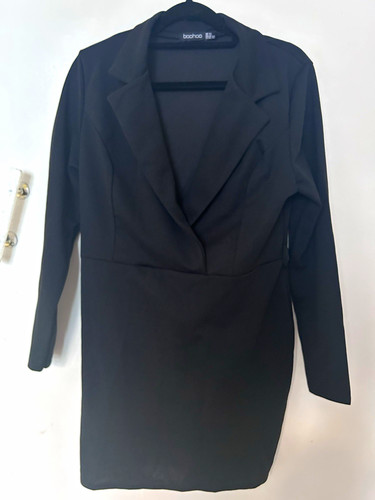 Boohoo black blazer dress - black,