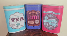 Tea/Coffee/Sugar -Set of 3  Retro Storage Tins-365
