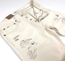 Polo Ralph Lauren Sailing Yacht Artist Artwork Pen Drawing Royal CP93 Slim Jeans