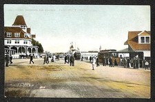 BLVD SHOWING CAR STATION NANTASKET BEACH MASSACHUSETTS TROLLEY POSTCARD (c.1910)