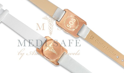 Ladies sos bracelet white - ladies,
