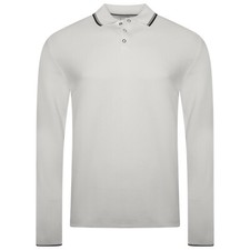M&S Mens Polo Shirt Modal Cotton Long Sleeve Regular Fit Tipped Casual Plain Top