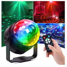 LED Disco Light Ball RGB DJ Party Stage Lights Rotating Galaxy Projector Remote