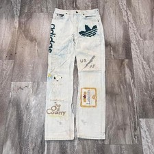 Vintage hand painted lee - painted, jeans
