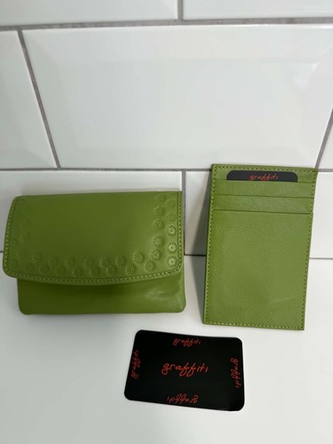 Graffiti real leather purse - leather,