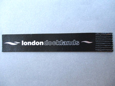 Leather BOOKMARK LONDON DOCKLANDS Black & Silver Unused