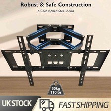 TV Wall Bracket Mount Tilt Swivel Double Arms For 40 43 50 55 65 75 Inch