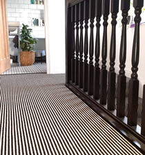 Brinton Hotel Grade £59sqm Striped Wool Carpet Rugs, Stairs- 25 SQM- Excellent