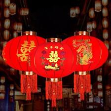 38cm Red Flocking Cloth Lantern Outdoor New Year Chinese Spring Festival Decor