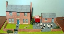 TT: 120 Gauge Brick built Farm model railway building, diorama.
