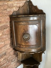 Early triple shelf walnut  corner cupboard