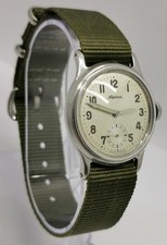 Vtg 1950s Alpina François Borgel Cased Cal 586 Military Style 30mm Gents Watch 