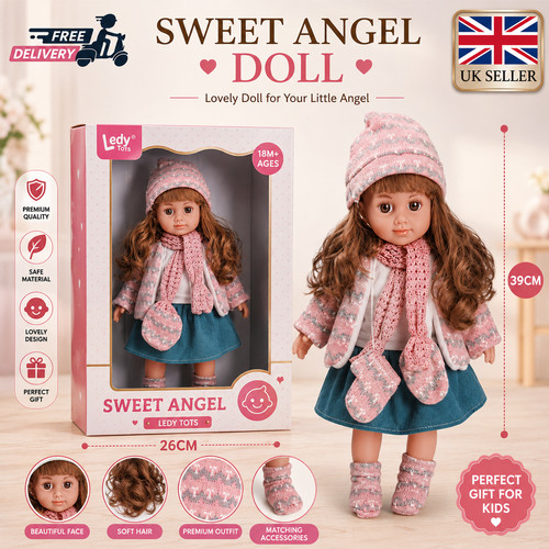 Brown hair reborn baby doll - brown,