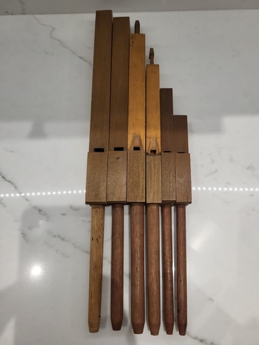 Vintage wooden organ pipes set - vintage,