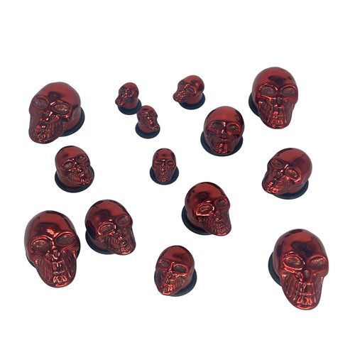 Job lot 13x - red, skull