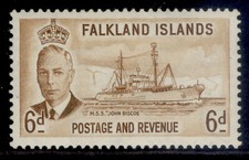 FALKLAND ISLANDS GVI SG178, 6d