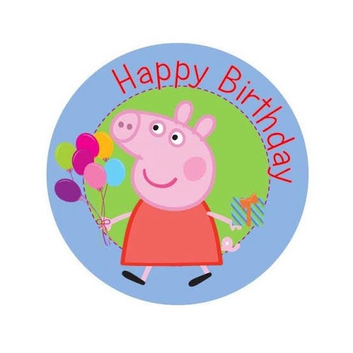Peppa pig birthday edible cake - pig,