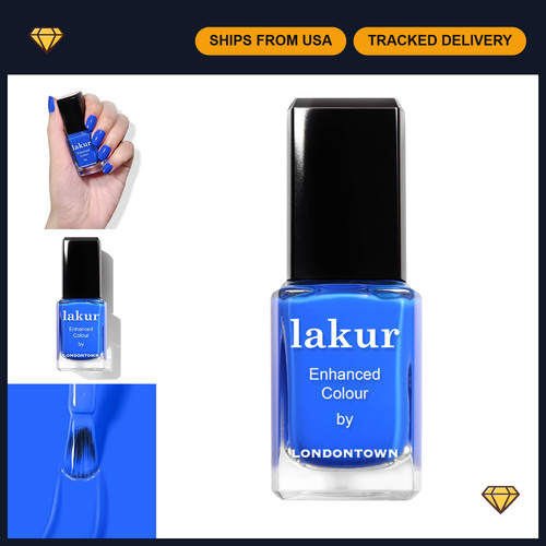 Blue nail polish - blue,