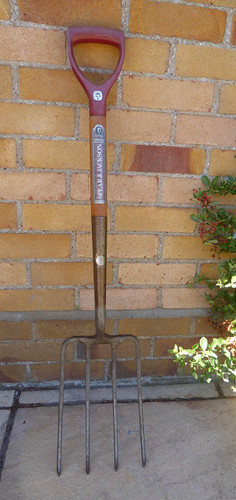 Vintage garden fork - spear, &