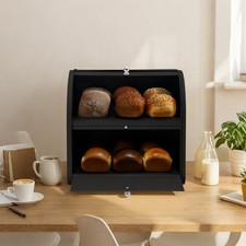 Metal Bread Box Roll Top Bread