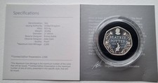 2016 Beatrix Potter 150th Anniversary Royal Mint Piedfort Silver Proof 50p Coin