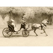 Edgar Chahine Victoria 1907 Woman Horse Carriage Huge Wall Art Poster Print
