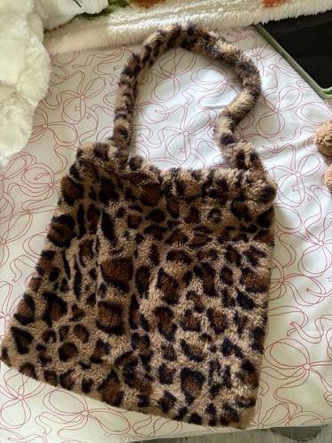 Leopard fluffy tote - tote, bag