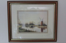 Lovely S.F.Clarke Print - 'REED CUTTER AT WORK'How Hill NORFOLK - Framed - Rf896