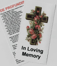 VINTAGE "IN LOVING MEMORY CARD FOR THE DEPARTED with the "DE  PROFUNDIS" PRAYER