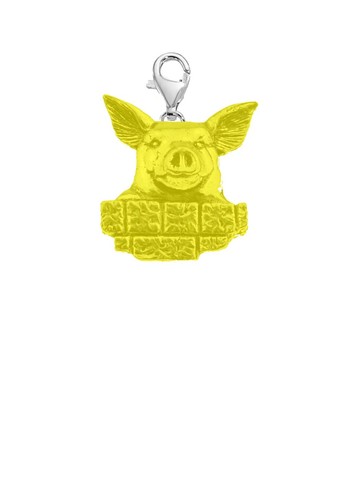 A33 pig gold pewter charm - a33,