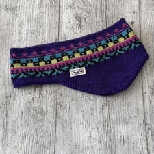 Vintage Steffner ski headband wool knit ski retro pattern purple snowboard 