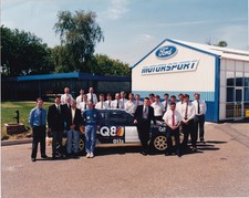 FORD MOTORSPORT, FORD SIERRA Q8 OILS CAR & TEAM STAFF LINE UP, COLOUR PHOTO.