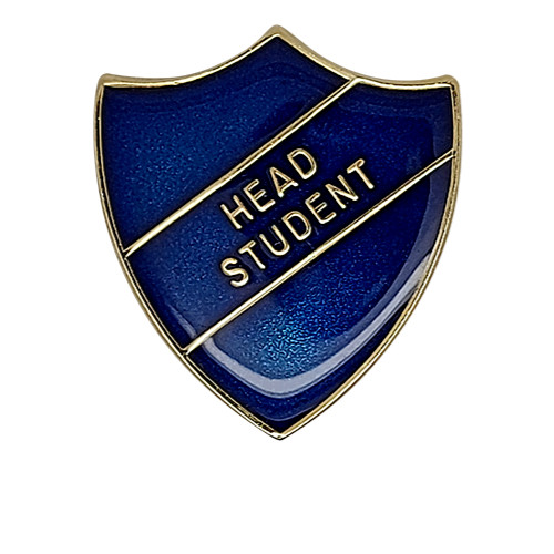 Head student pin badge blue - head, in