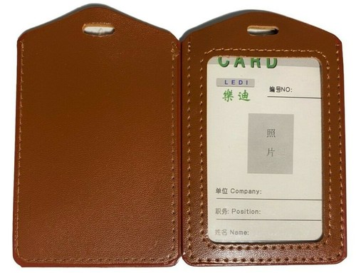 Brown leather badge - leather,