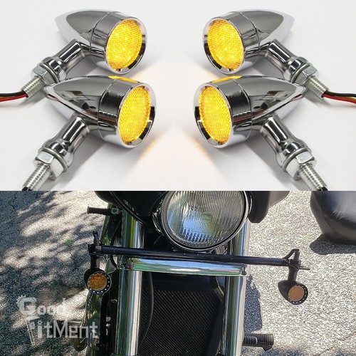 Chrome motorcycle blinker - 4x,