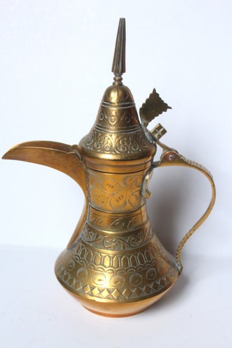 Vintage brass dallah - brass, coffee
