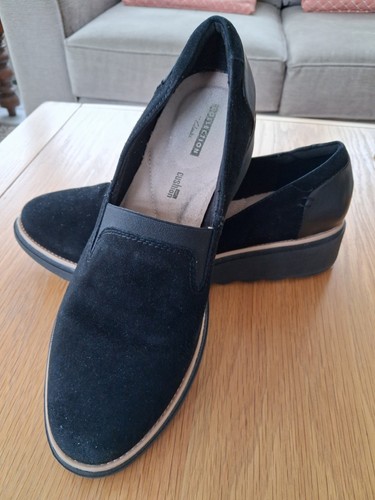 Clarks suede ladies slip - clarks, slip-on