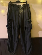 Black Cargo Trousers F&F  Size