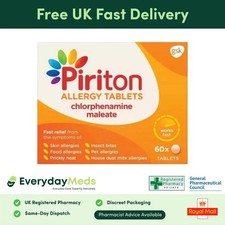 Piriton Allergy Tablets 4mg x60 Tablets | Hayfever, Dust & Pet Allergy Relief